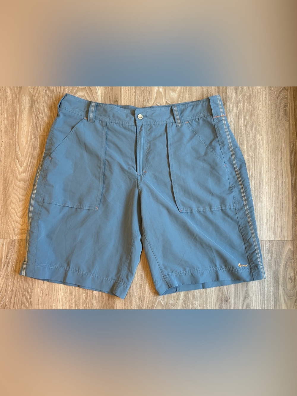 CROCS Mens Swim Trunks Board Shorts Size L Blue Quick Dry Washed